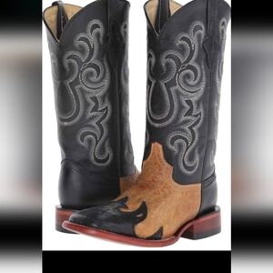 Ferrari Black and Tan Western Boots